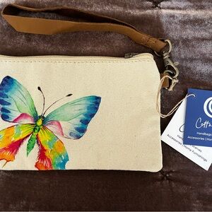 Canvas Butterfly Wristlet - Multicolor